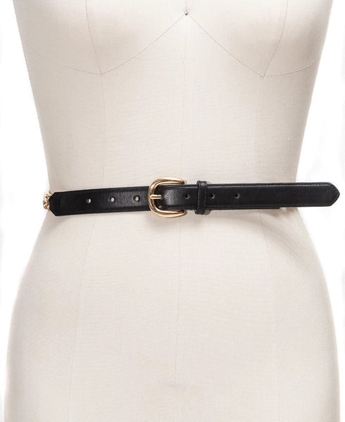 INC International Concepts I.N.C. Smooth Belt with Chain-Link Detail Small